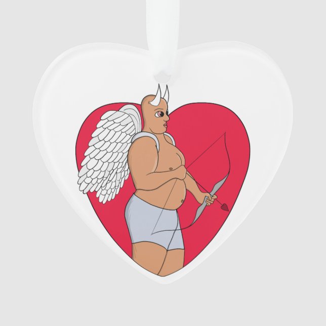 Romantic Heart With an Unusual Cupid Ornament (Front)