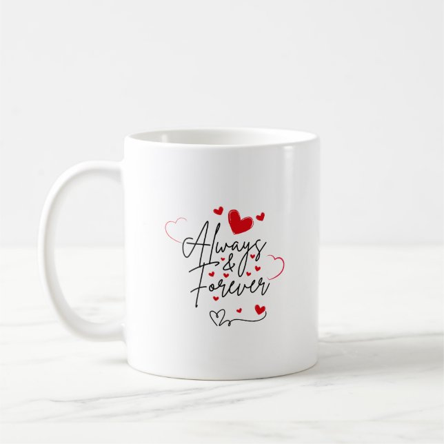 Romantic Heartbeat Design | Always in Love Mug (Left)