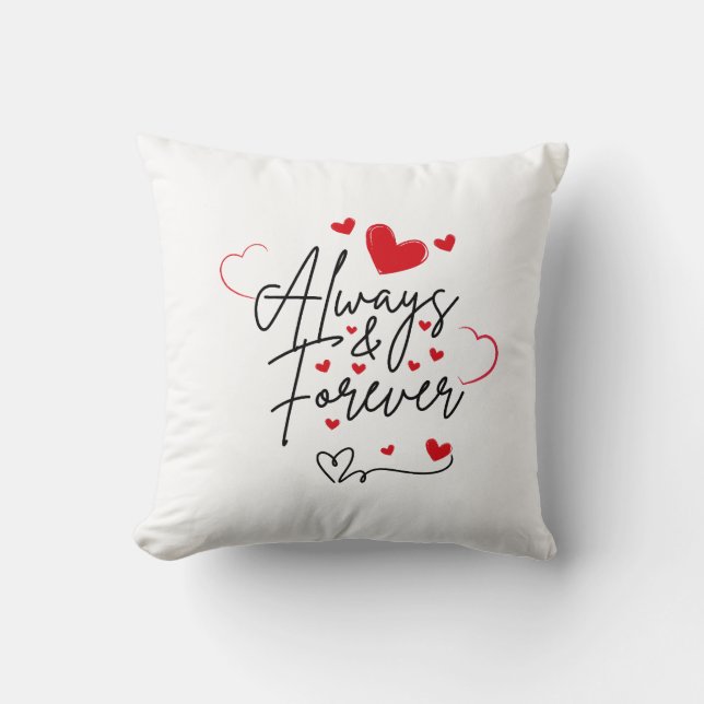 Romantic Heartbeat Design | Always in Love  Throw Pillow (Front)