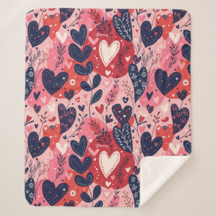 Romantic Hearts Cozy Up This Valentine's  Sherpa Blanket