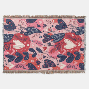 Romantic Hearts Cozy Up This Valentine's  Throw Blanket