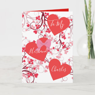 Romantic Hearts for Him Valentine’s Day Holiday Card