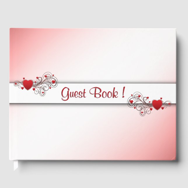 Romantic Hearts Guest Book (Front)