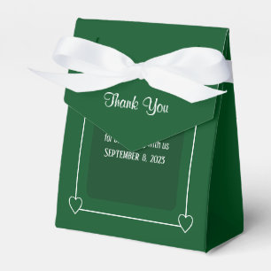 Romantic Hearts Modern Dark Green Simple Wedding Favor Box