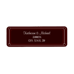 Romantic Hearts Modern Dark Red Simple Wedding