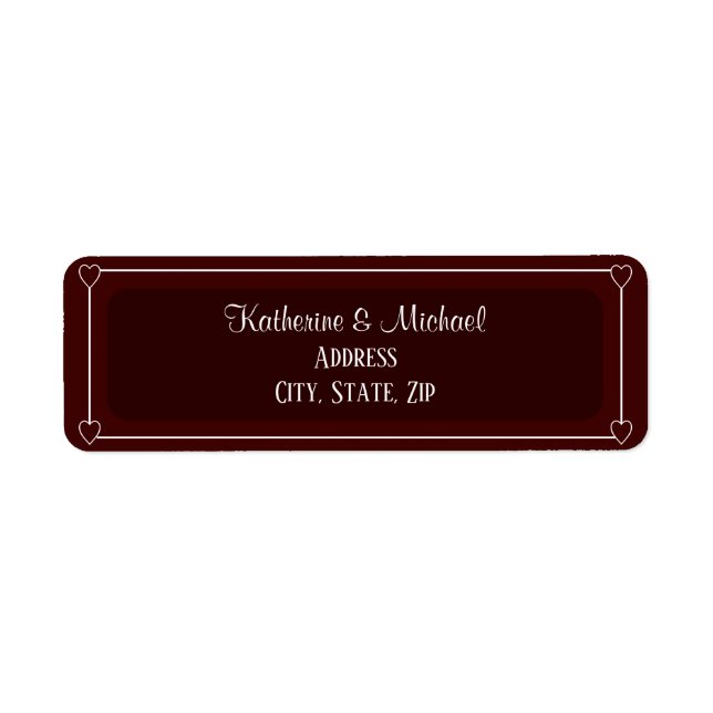Romantic Hearts Modern Dark Red Simple Wedding (Front)