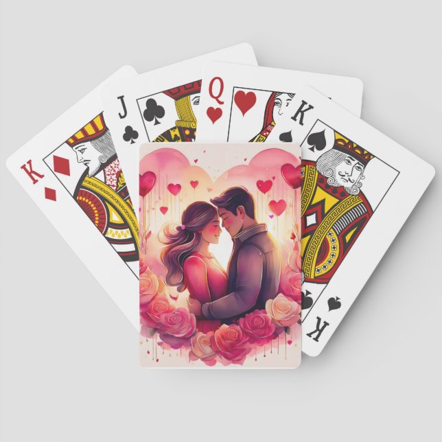 Romantic Hearts Poker Cards (Back)