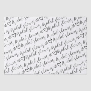 Romantic Hearts Rings Pink Pattern Bridal Shower  Tissue Paper