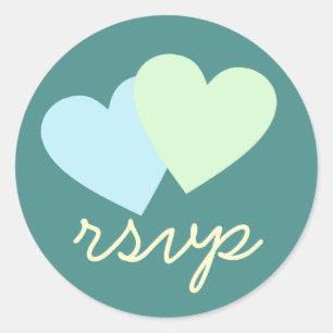 romantic hearts rsvp (Répondez S'il Vous Plaît) Classic Round Sticker