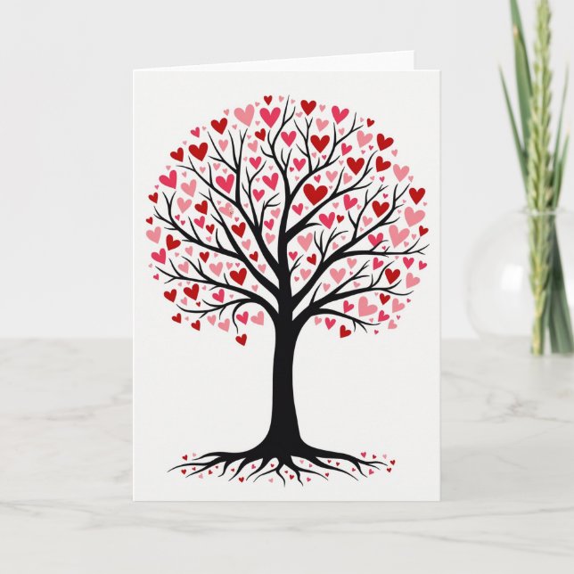 Romantic Hearts Tree Card (Front)
