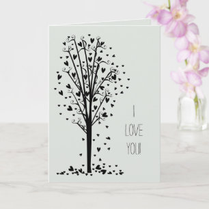 Romantic Hearts Tree Love Card