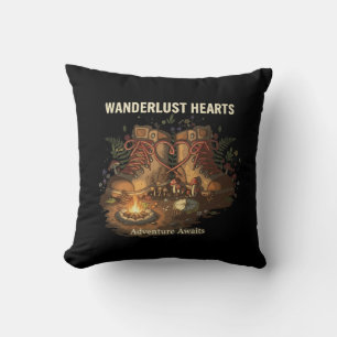 Romantic Hiking Adventure Journey of the Heart Throw Pillow