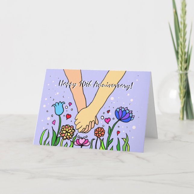 Romantic Holding Hands - dating / anniversary gift Card (Front)