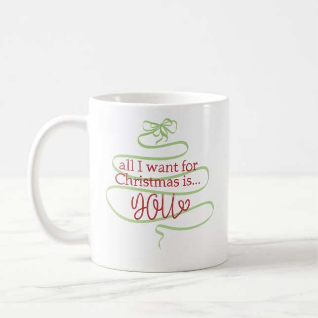 Romantic Holiday Mug with Handwritten Red Letterin (Gauche)