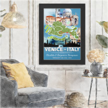 Romantic Honeymoon Vacation Venice Italy Map