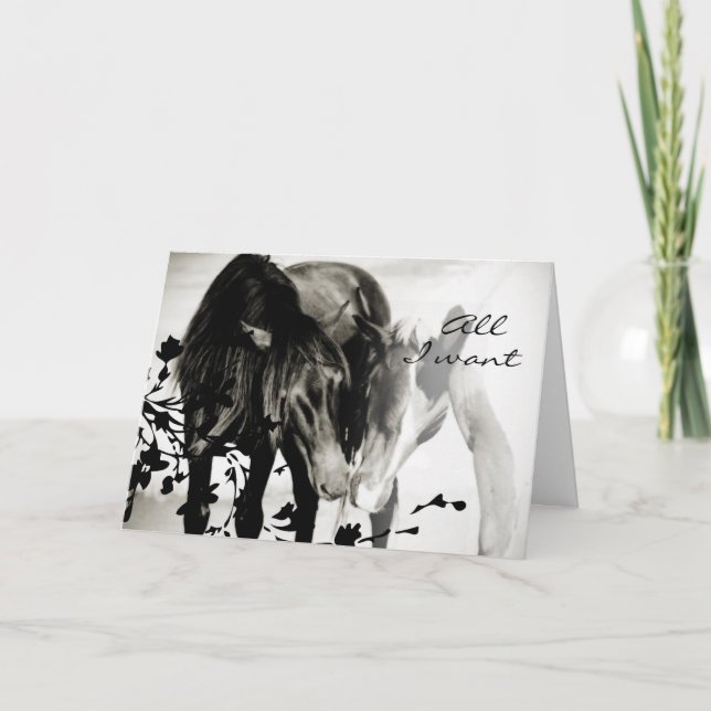 Romantic Horse Valentine's Day Greeting Card (Front)