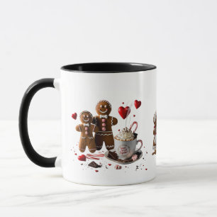 Romantic Hot Cocoa Gingerbread Couple Premium Mug