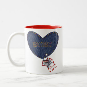 Romantic Hubby Wifey Electric Lockout Tagout Heart Two-Tone Coffee Mug