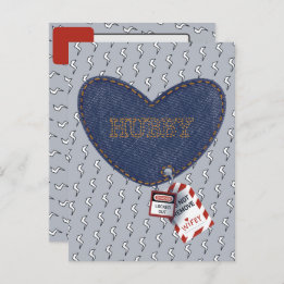 Romantic Hubby Wifey Electrical Lock Tag Heart Postcard