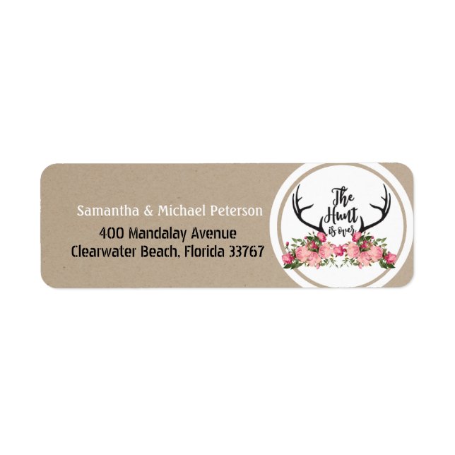 Romantic Hunt is Over Rustic Antler Floral Wedding (Front)