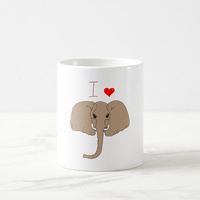 Romantic I love  elephants Coffee Mug (Center)