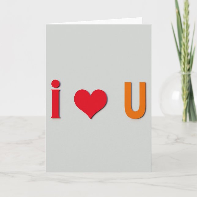 Romantic I Love U Layered Card (Front)