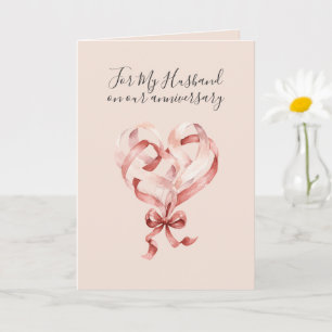 Romantic I Love You Anniversary Pink Red Heart  Card
