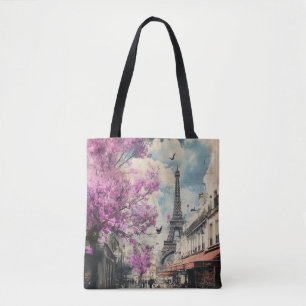 Romantic image of PAris with the Eiffel tower Tote Bag