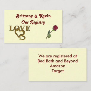 Romantic Interlocking Hearts & Red Rose Enclosure Card