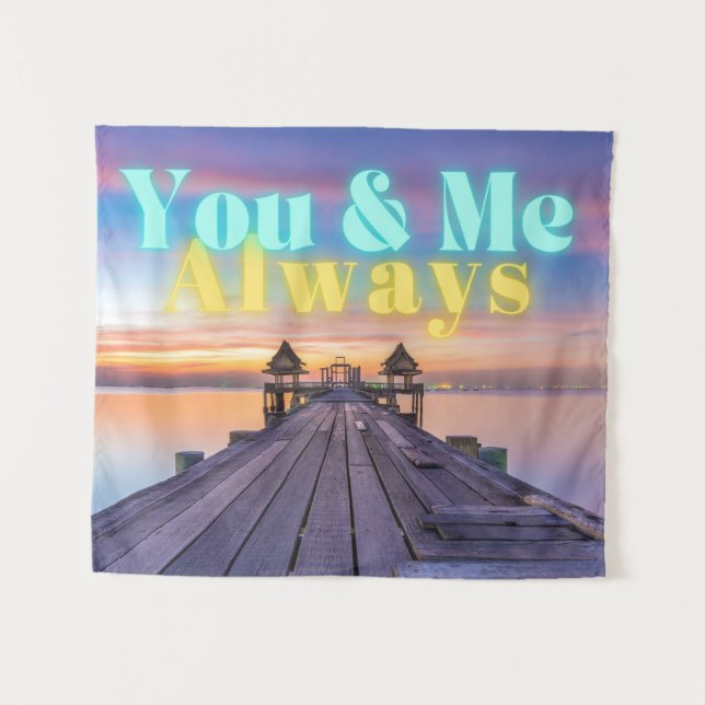 Romantic Island Dock Always  Tapestry (Front (Horizontal))