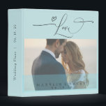 Romantic Island Paradise Love Personalized Wedding Binder<br><div class="desc">Romantic photo of the two of you (front and back),  love in calligraphy lettering,  and a dreamy Island Paradise blue.

 Everything to hold all your plans for a dream come true: your wedding day!</div>