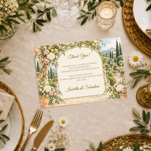 Romantic Italian Garden Wedding Thank You Card