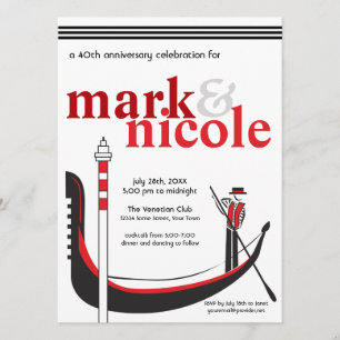 Romantic Italian Gondola Invitation