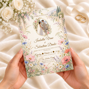 Romantic Italian Wildflower Wedding Invitation