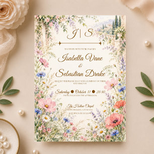 Romantic Italian Wildflower Wedding Invitation