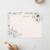 Romantic ivory floral Stationery Note Card (Front/Back In Situ)