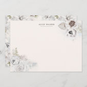 Romantic ivory floral Stationery Note Card (Front/Back)