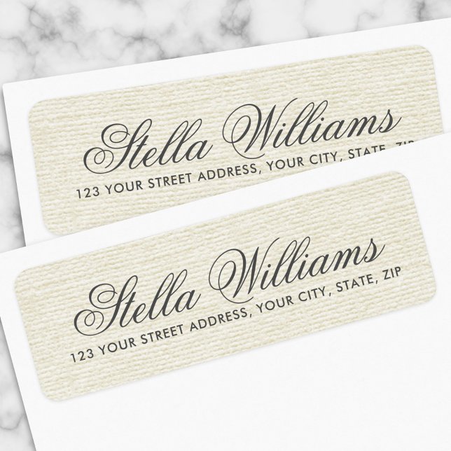 Romantic ivory linen calligraphy script address (Creator Uploaded)