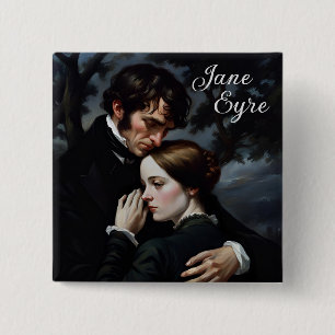 Romantic Jane Eyre and Edward Rochester 2 Inch Square Button