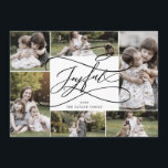 Romantic Joyful Christmas 7 Photo Family News Holiday Card<br><div class="desc">This romantic joyful Christmas 7 photo family news holiday card is the perfect simple holiday greeting. The modern classic design features fancy swirls and whimsical flourishes with gorgeous elegant hand lettered typography. Personalize the card with 7 photos, your family name, first names, and year. Include a year in review or...</div>