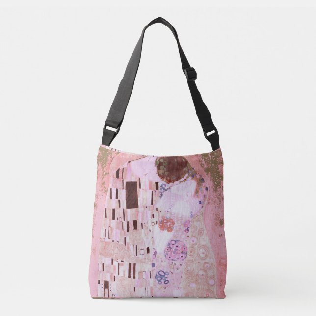 Romantic Kiss in Soft Pink Crossbody Bag (Front)