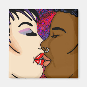 Romantic Kiss   Interracial Romance    Magnet