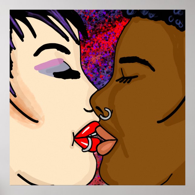 Romantic Kiss | Interracial Romance Poster (Front)