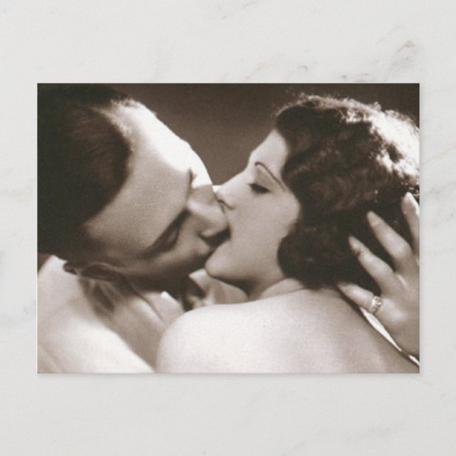 Romantic Kissing Couple Postcard (Front)