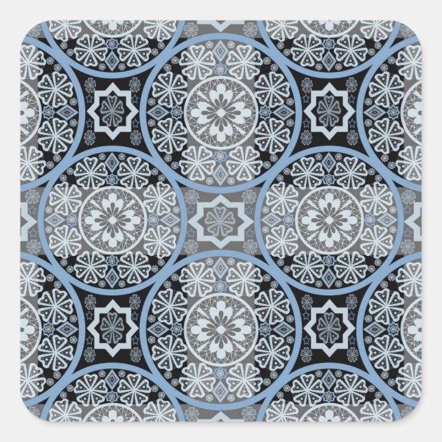 Romantic Lace: Bright Abstract Print. Square Sticker (Front)