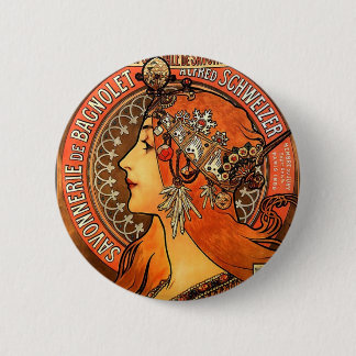Romantic lady 2 inch round button