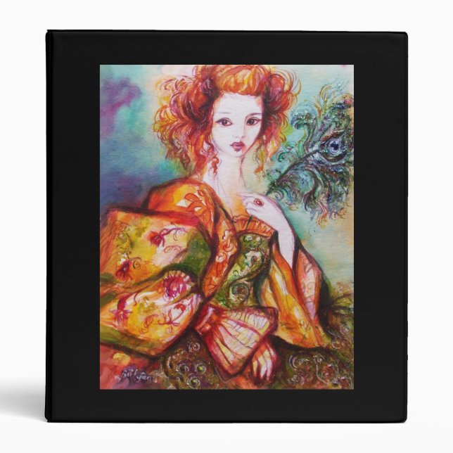 ROMANTIC LADY WITH PEACOCK FEATHER BINDER (Front)