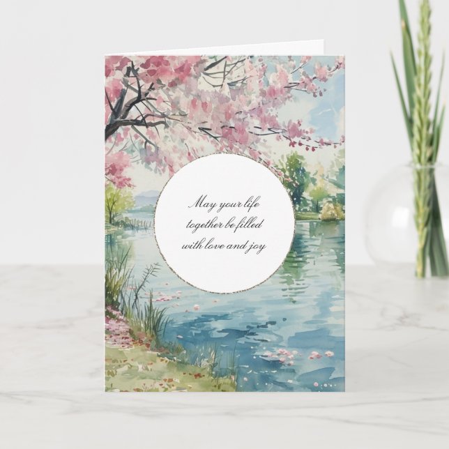 Romantic Lake Wedding Card (Front)