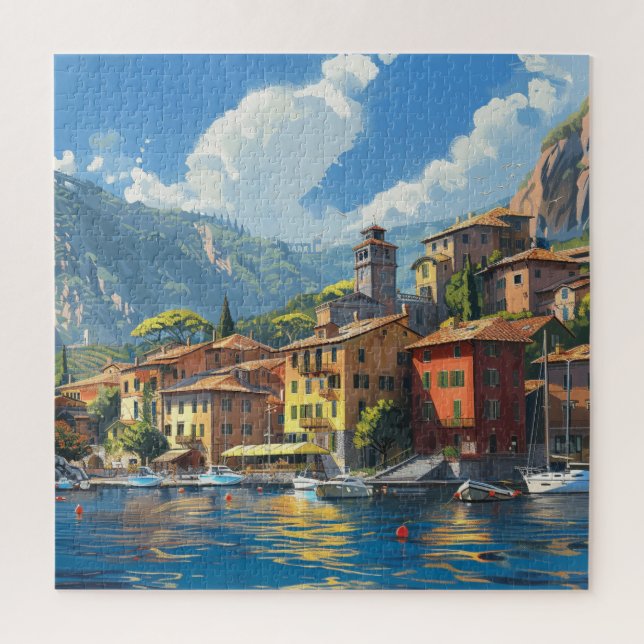 Romantic Lakeside Italian Town  Jigsaw Puzzle (Vertical)