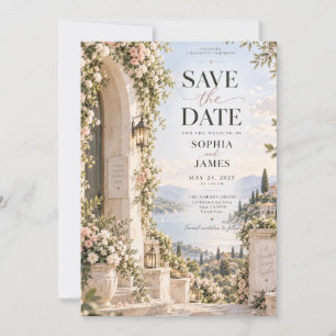 Romantic Lakeview Floral Save the Date Invitation